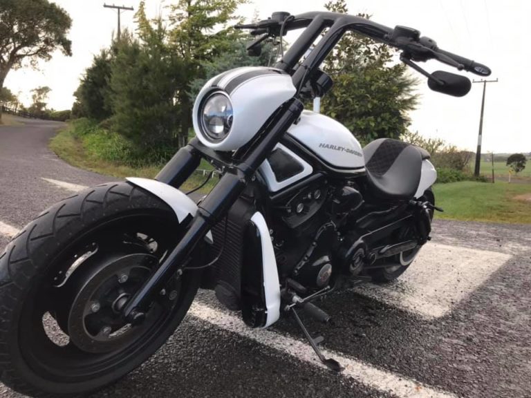 Harley Davidson White VROD Motorbike