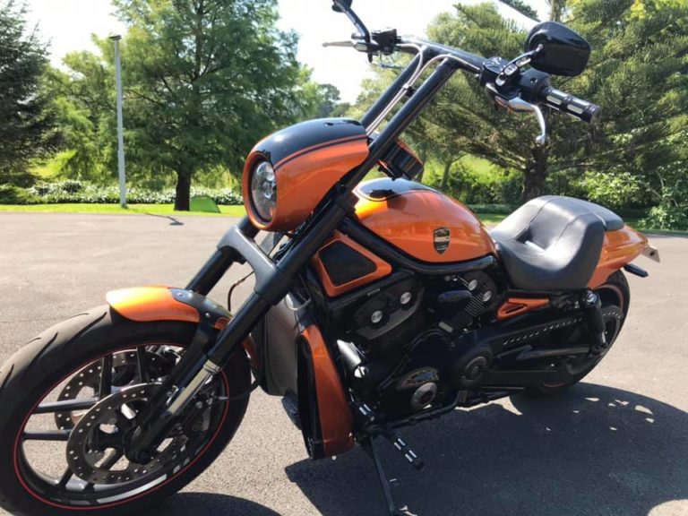 Harley Davidson Orange & Black VROD Motorbike